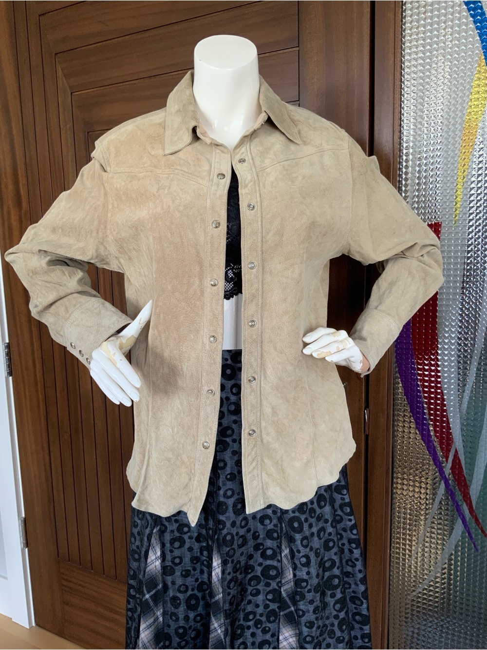Vintage EDDIE BAUER Suede Shirt Jacket, Sz L